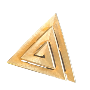 Vintage Gold Tone Metal Helix Brooch Pin‎